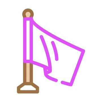 Pole flag map color icon vector illustration Illustrazione stock