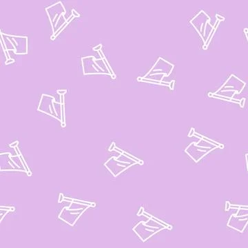 Pole flag map line vector seamless pattern Stock Illustration