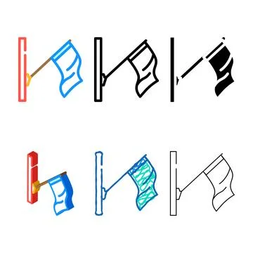Pole flag simplified start color icon vector Illustrazione stock