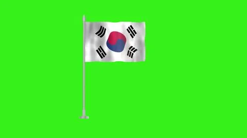 Pole Flag of South Korea, Flag of South Korea, South Korea Pole flag waving.. Stock Illustration