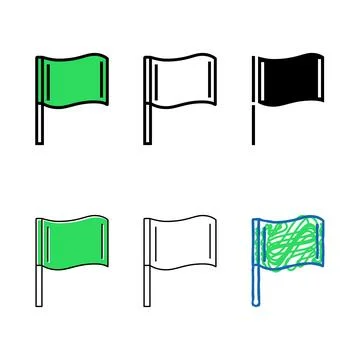 Pole flag start color types icon vector Illustrazione stock