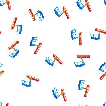 Pole flag start isometric icon seamless pattern Stock Illustration