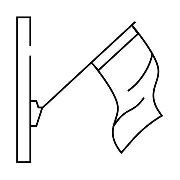 Pole flag start line icon vector illustration Stock Illustration