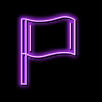 Pole flag start neon glow icon illustration Stock Illustration