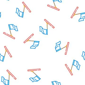 Pole flag start vector seamless pattern Stock Illustration
