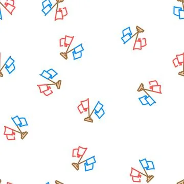 Pole flag vector seamless pattern Stock Illustration