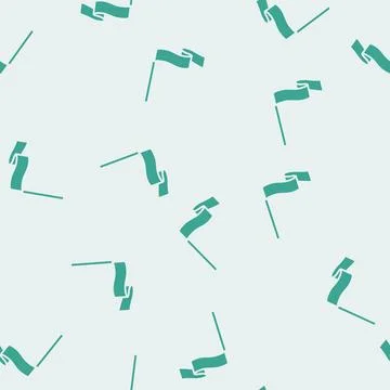 Pole flag web glyph seamless pattern Stock Illustration