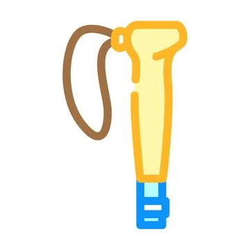 Pole handle strap nordic walking color icon vector illustration Illustration