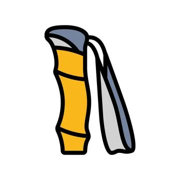 Pole handle strap nordic walking color icon vector illustration Illustration