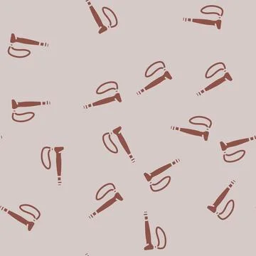 Pole handle strap nordic walking glyph vector seamless pattern Illustrazione stock