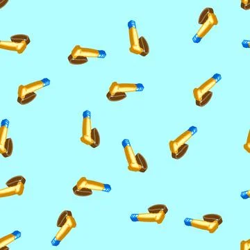 Pole handle strap nordic walking isometric icon seamless pattern Illustration