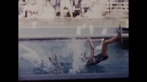 Pole over a swimming pool Stock Footage 251944777
