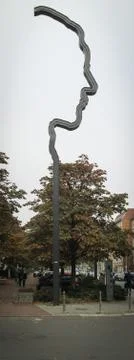 Pole showing the side face of a man Stock Photos