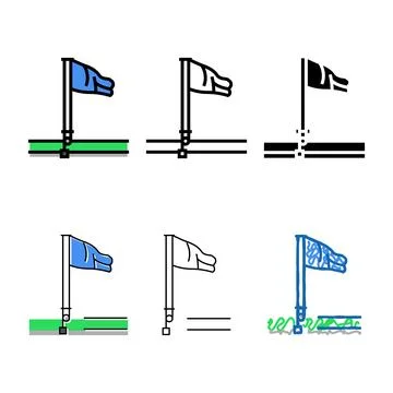Pole simplified flag color icon vector Stock Illustration