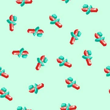 Pole tip close up spike rubber cap isometric icon seamless pattern 库存插图