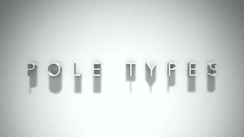 POLE TYPES 3D title animation with shadows on a white background Stock Footage 296806002