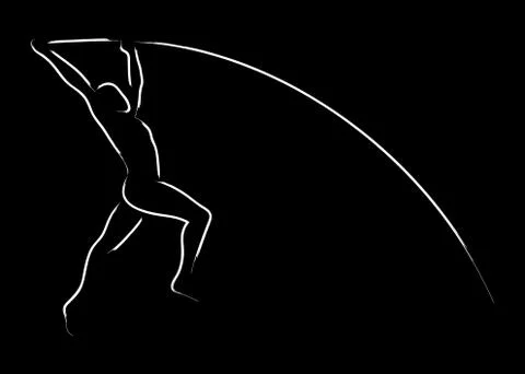 Pole Vault Athlete Stock Illustration