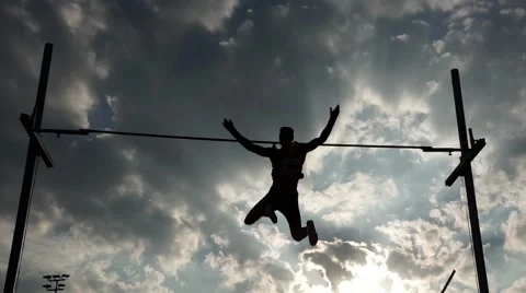 Pole vault back light Stock Footage 40268027