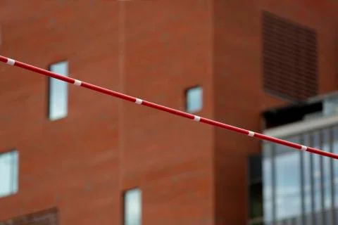 Pole Vault Crossbar on background of the building Stock Photos