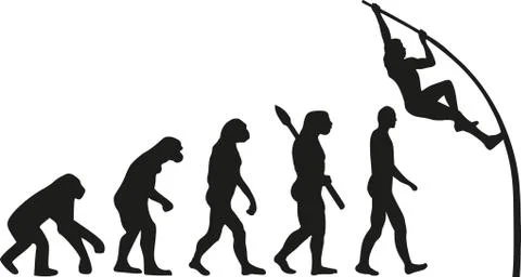 Pole vault evolution Ilustración de archivo