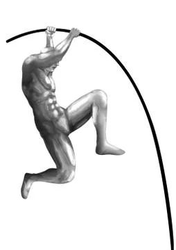 Pole Vaulter Stock Illustration