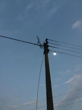The pole view in the sky Foto stock