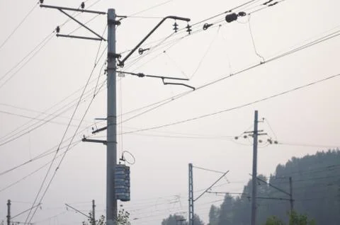 Pole wire Stockfoto's