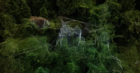 Polenov's estate in the 3d points cloud visualization Stockbeeldmateriaal 246595909