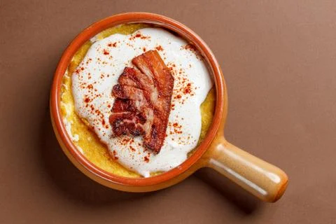 Polenta with cheese Stock Photos