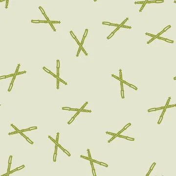 Poles nordic walking line vector seamless pattern Illustrazione stock