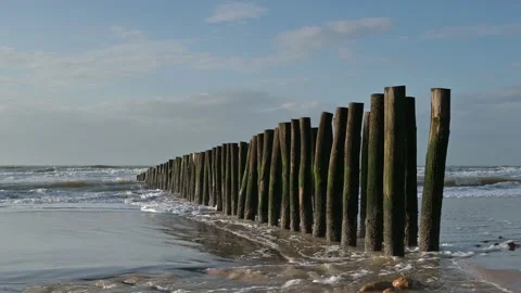 Poles on the Opal Coast Video stock 133083998