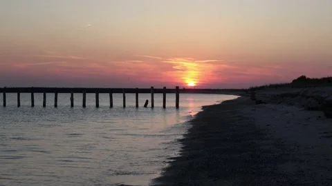 Poles in the red sunset Stock-Footage 218429437
