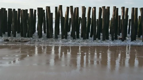 Poles in the sea Video stock 133083864
