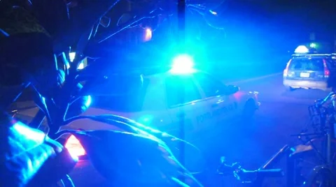Police Action at Night 2 Stock Footage 10978883