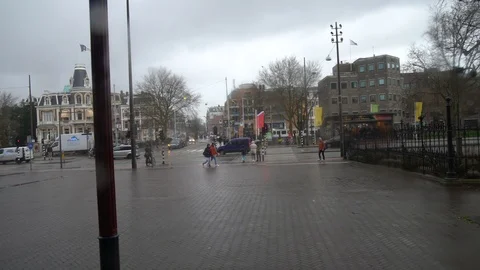 Police at Amsterdam Stock Footage 124148193