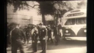 Police And School Bus New Orleans, Louisiana, School Integrates, Civil Rights Stock Footage