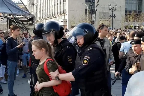 Police arrest protesters. Stock Photos