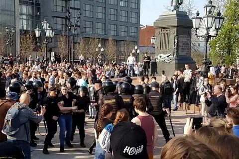 Police arrest protesters. Stock Photos