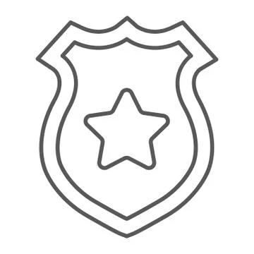 Police badge icon. Outline police badge vector icon for web design