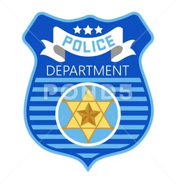 Police badge vector. Sheriff, marshal label illustrations. Law ...