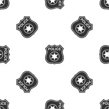 Police badges icon seamless pattern on white background. Vector Illustration Stock Illustration