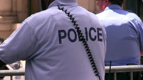 Police Barricade Summer Event Video stock 297826449