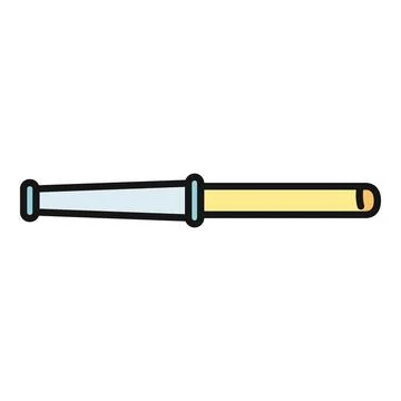 Police baton weapon icon flat color illustration Stock Illustration