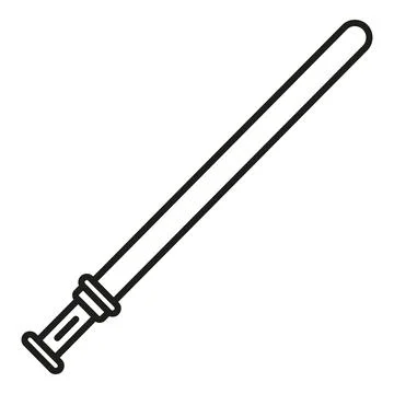 Police baton weapon outline vector illustration Stock Illustration