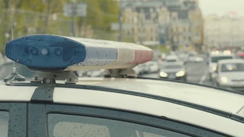 Police blinking flasher Stock Footage