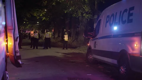 Police Block Street Stock Footage 217446002