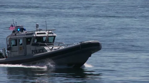 Police boat Stock Footage 11521442