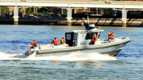 Police Boat 스톡 동영상 25913374