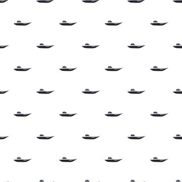 Police boat objects creating a repeating seamless pattern background Stock Illustration