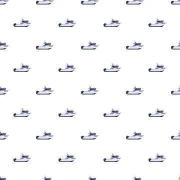 Police boat seamless pattern for law enforcement design Stock Illustration